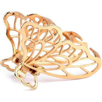 Skřipec do vlasů kovový motýl malý zlatá 1ks