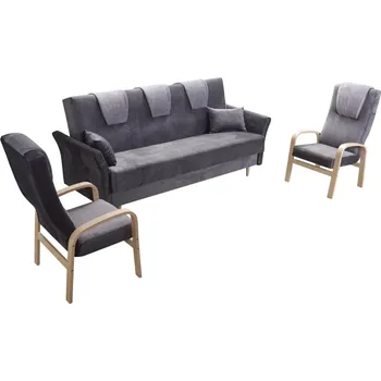 Sedací souprava Sedací souprava Boston 3+1+1, šedá (MIL 17196/17194, natur)