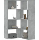 vidaXL Rohová knihovna 4patrová betonově šedá 85x85x140 cm kompozit
