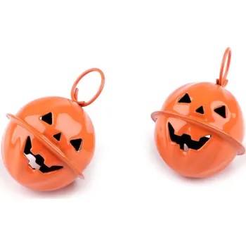 Rolnička dýně halloween Ø24 mm - oranžová dýňová kroužek (2 ks)