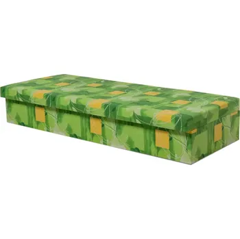 Postel Čalouněná válenda s úložným prostorem Erik - pružinová, zelená (vzor č.33)