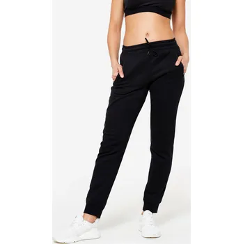 Dámské legíny DOMYOS Dámské tepláky Slim XS ČERNÁ