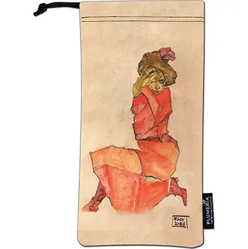 Pouzdro na brýle Plumeria Plu - Látkové pouzdro na brýle nebo mobil Egon Schiele Kneeling Female - 9x18 cm