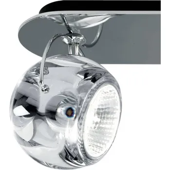 Fabbian Beluga Colour stropní bodové osvětlení 2zd - šířka základní desky 6 cm, délka reflektoru 11,6 cm lesklý chrom, průhledná 2 x 7 W LED - Doprava zdarma
