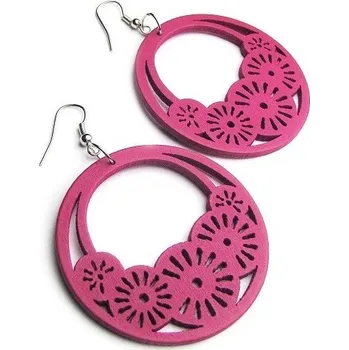 Náušnice Prosperk Náušnice dřevěné malinové S1505