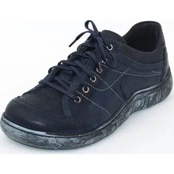 Dámské tenisky Kacper 2-1197 dámské kožené polobotky šíře H modrá navy Barva: Modrá, Velikost: 40