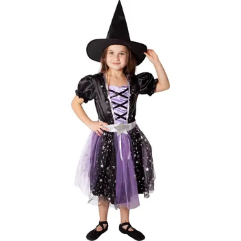 Karnevalový kostým Dětský kostým čarodějnice černo-fialová, e-obal - Pro věk 3-6 let