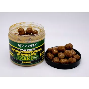 Boilies JET FISH Legend Range Vyvážené boosterované dumbles 200 ml - 12mm - FERMENTOVANÁ ANČOVIČKA