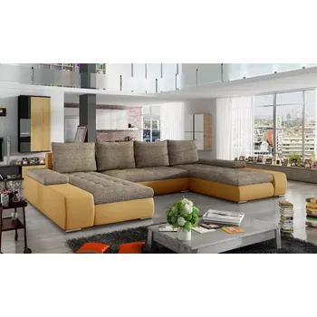 Sedací souprava Sedací souprava Marina, hnědá / žluto-hnědá (ma 13)