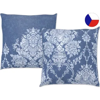 Dekorativní polštářek Saténový dekorační polštář 50x50 Vintage modrá