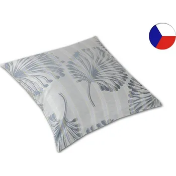 Povlak na dekorativní polštářek Damaškový povlak na polštář 40x40 ORNELLA Tanec listů šedomodrý