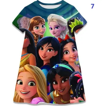 Dívčí šaty Frozen (Ledové království) Dětské šaty s 3D potiskem na motivy oblíbené pohádky " Ledové království" Barva: 7 (TQDX-09037), Velikost: 110/5 let