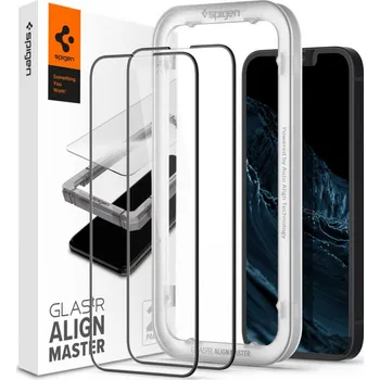 TVRZENÉ SKLO SPIGEN ALM GLASS FC 2-PACK IPHONE 13 / 13 PRO BLACK