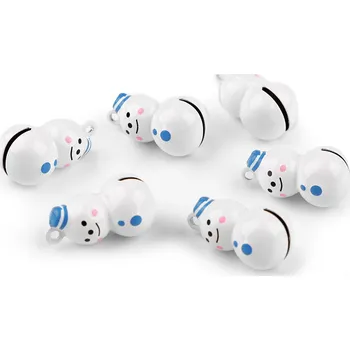 Rolničky sněhulák, barva 2 bílá modrá