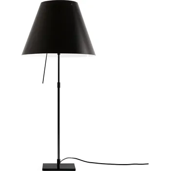 Lampička Luceplan Costanza stolní lampa D13 mosaz/černá - stínidlo - Ø 40 cm, výška 28 cm; noha - 18 x 18 cm černá, černá 1 x 140 W - Doprava zdarma