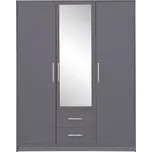 Šatní skříň Smart 150 cm Antracit, Antracit/zrcadlo