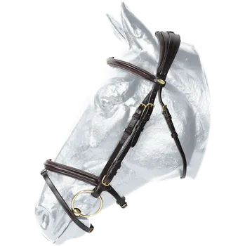 Sport Kentaur Uzdečka pro koně HAMILTON Velikost: Full, Varianta: Tmavě hnědá + zlaté kování