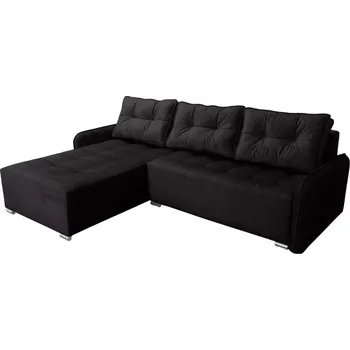 Sedací souprava Rohová sedací souprava Moris II, černá (Vogue 17)