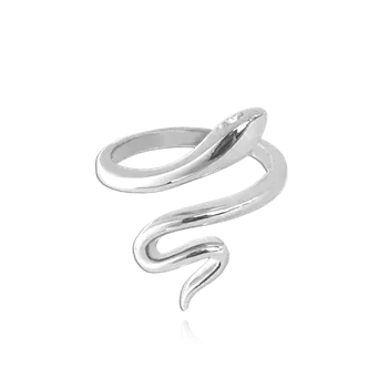 Prsten MINET Stříbrný prsten SNAKE s bílými zirkony Velikost prstenu: 54