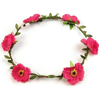Ozdoba do vlasů Květinový věneček do vlasů růžová malinová
