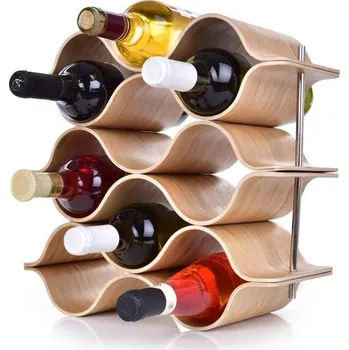 Stojan na víno BAMBOO | stojan na víno pro 9 lahví | designová vinotéka z bambusu Dedra