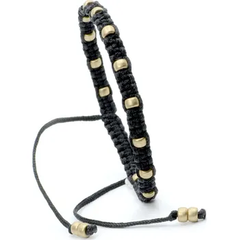 Náramek WUX Minimalistický pletený náramek zlatý korálek VELIKOST NÁRAMKU: Dětská.....14cm, BARVA PROVÁZKU: Růžová neonová, PRŮMĚR PROVÁZKU: Ø 1mm