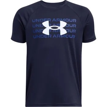 Chlapecké tričko Dětské Tričko s krátkým rukávem UNDER ARMOUR UA B TECH WM LOGO SS 1386819-410 – Tmavě modrá 160-170
