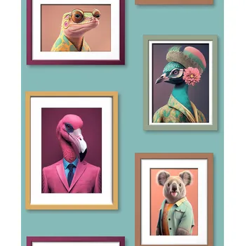 Tapeta Vliesová tapeta na zeď, tyrkysová, rámečky, zvířata, M76104, Artifice, Ugépa