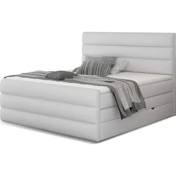 Postel Kontinentální boxspring postel Carmen, bílá 160x200cm (Soft 17, Cand 13)