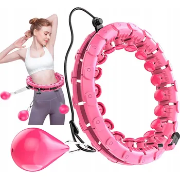 Obruč Hula hoop se zátěží 50-107 cm růžová + švihadlo 275 cm