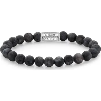 Náramek Rebel&Rose korálkový náramek Matt Grey Seduction RR-80025-S