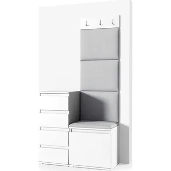 Šatní skříň Předsíňová stěna AMI 36 Tmavě béžová Dub artisan + Černá