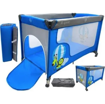 Dětská postýlka Mamido Skládací cestovní postýlka K2 modrá