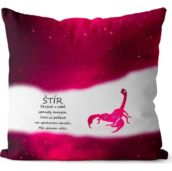 Dekorativní polštářek Polštář 40 x 40 cm - Štír (24.10. - 22.11.) - červený