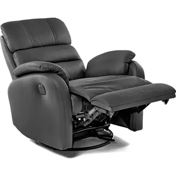 Křeslo Kožené houpací křeslo s elektrickým polohováním ELEGANT 1, černá