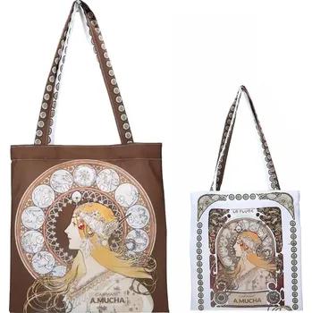 Carmani - Nákupní taška přes rameno látková - Alfons Mucha Zodiac - 44 x 33 cm