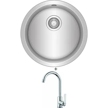 Nerezový dřez SET Teka STARBRIGHT 45 E-XN 1B RND X nerez + Teka IN 915 CR chrom