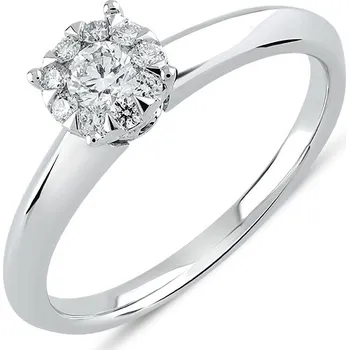 Prsten Lillian Vassago Zásnubní prsten z bílého zlata s diamanty LLV59-DR019W Velikost prstenu: 54