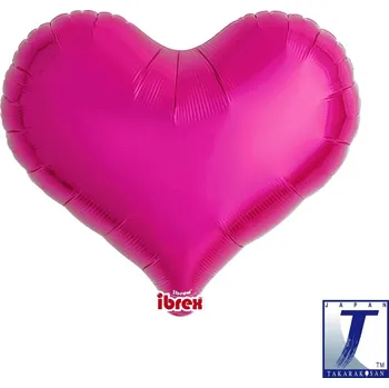 Party dekorace Balónek srdce tmavě růžové metalické 35 cm t211510