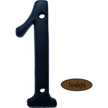 Domovní číslo - kovová číslice "1" - hnědá 8 cm