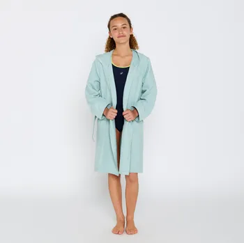 Chlapecký župan DECATHLON Dětský koupací župan Compact z mikrovlákna 10 LET MODRÁ|ZELENÁ