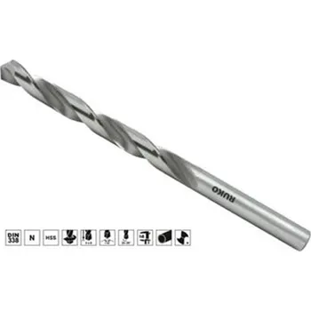 Vrták Ruko 214003 - Vrták do kovu pr. 0,3 mm délka 19/3 mm válcová stopka, středně dlouhý, vybrušovaný, HSS