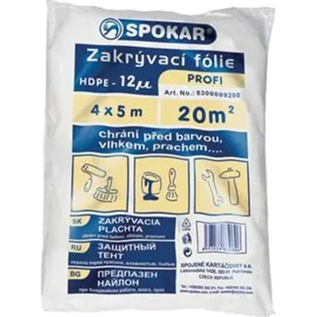 Zakrývací fólie na malování Spokar 8300008200 - Zakrývací fólie 4 x 12,5 m, HDPE 12µ PROFI