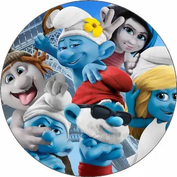 Jedlá dekorace na dort Jedlý papír Šmoulové 2 postavičky 19,5 cm