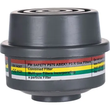 Pracovní přilba PORTWEST Filtr P970 ABEK1P3 kombinovaný se speciální připojením POR-P970GRR Šedá