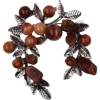 Brož Brož, větvička s kamínky, hnědé barvy 9001807-2