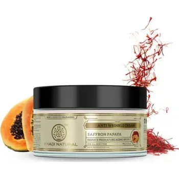 Pleťový krém Krém proti vráskám Šafrán & Papája, Khadi Natural