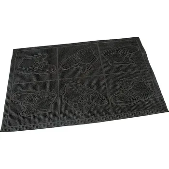 Rohožka Gumová vstupní kartáčová rohož Shoes - Squares - 60 x 40 x 0,7 cm (70080115) FLOMAT