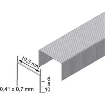 Průmyslová sponka Prebena VZ-12 CNK - Spony do sponkovačky výška 12 mm šíře 10,5 mm, (bal. 3 300ks)