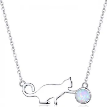 Náhrdelník Prosperk Náhrdelník kočka hrající si s kuličkou z opálu S3718